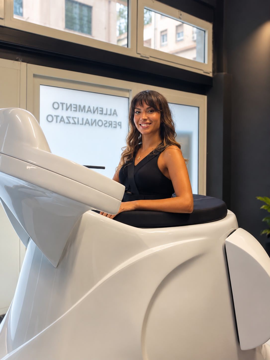 Una persona durante una sessione di Body Space da Trainer Fitness Studio, Genova